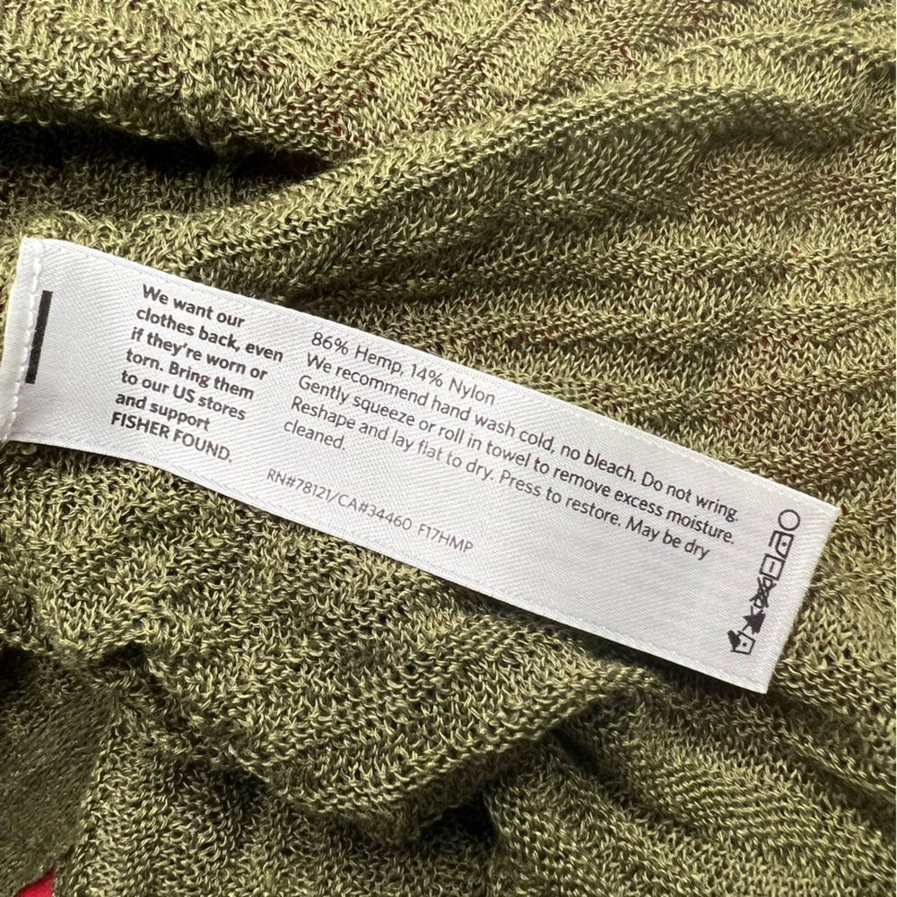 Eileen Fisher Hemp Open Front Longline Duster Cardigan Size 1X Hunter Green - Picture 10 of 10